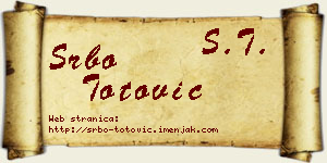 Srbo Totović vizit kartica